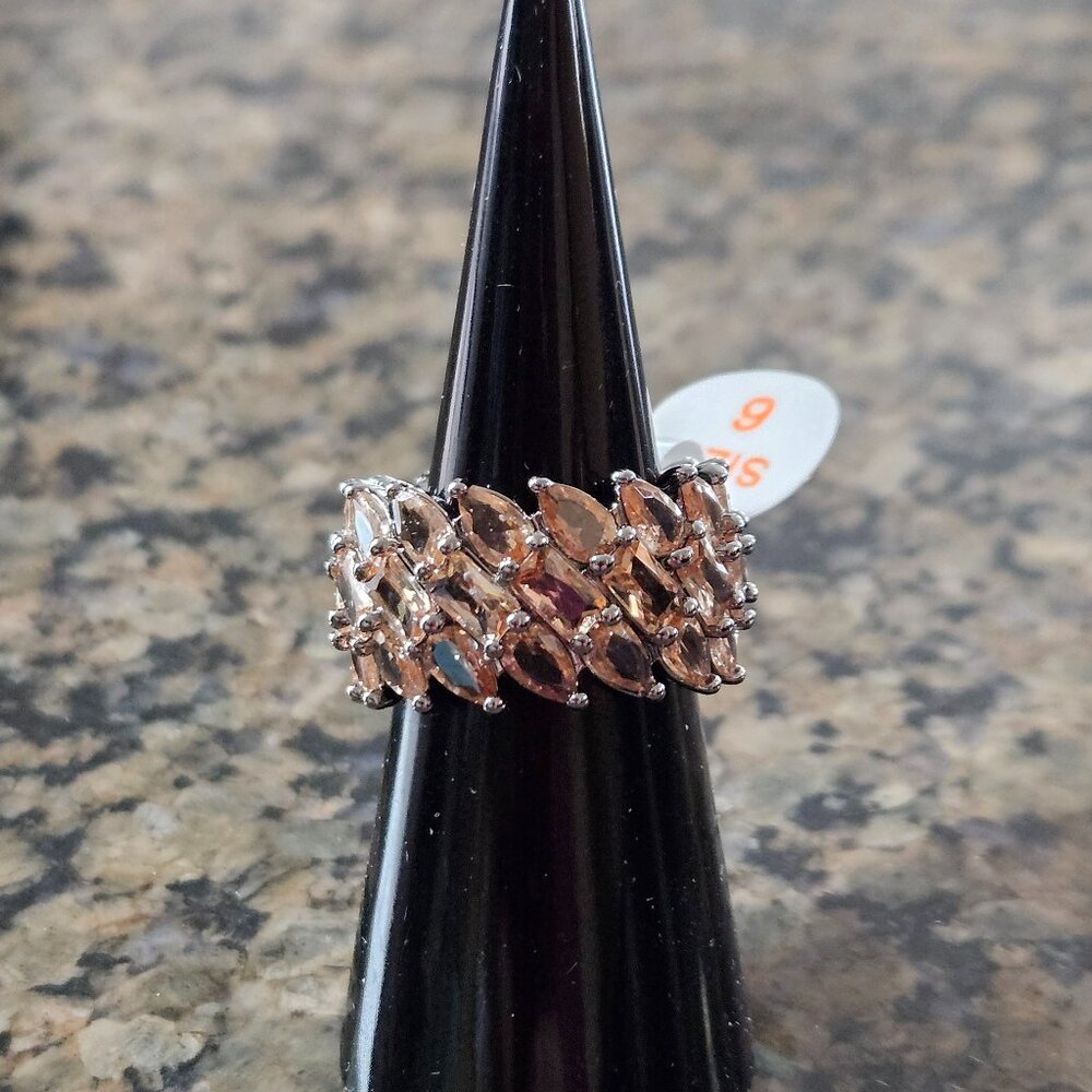 Bomb Party RG39179 "Gorgeous Bliss" Smokey Topaz Cubic Zirconia Sz 6